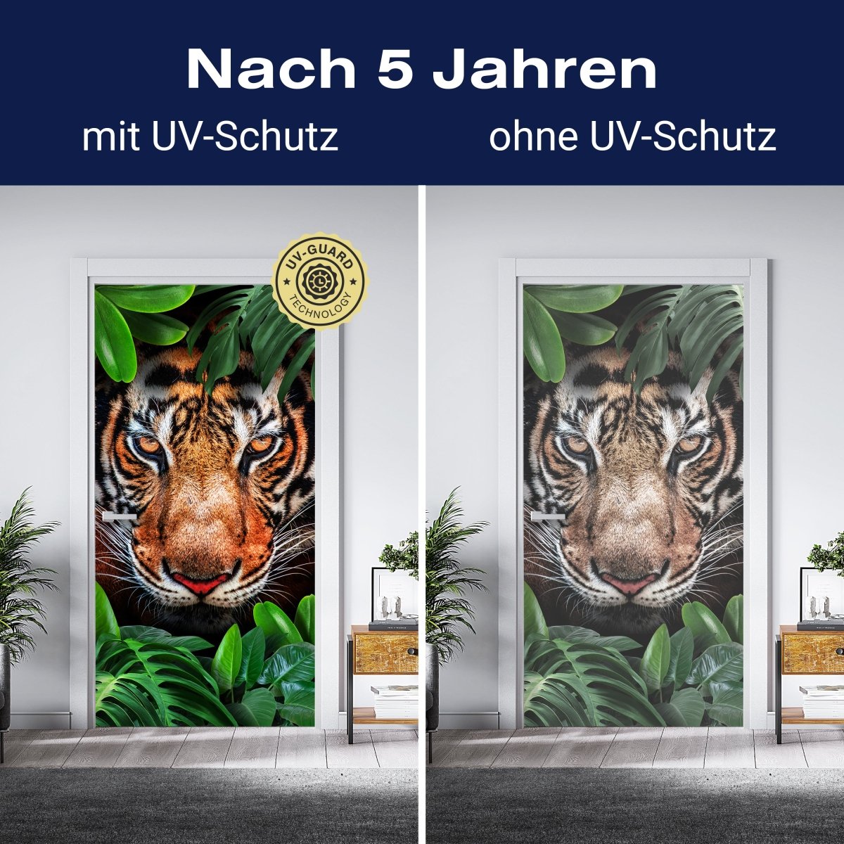 Türtapete Tiger Gesicht, Dschungel, Tier, Katze M1340 - Bild 4