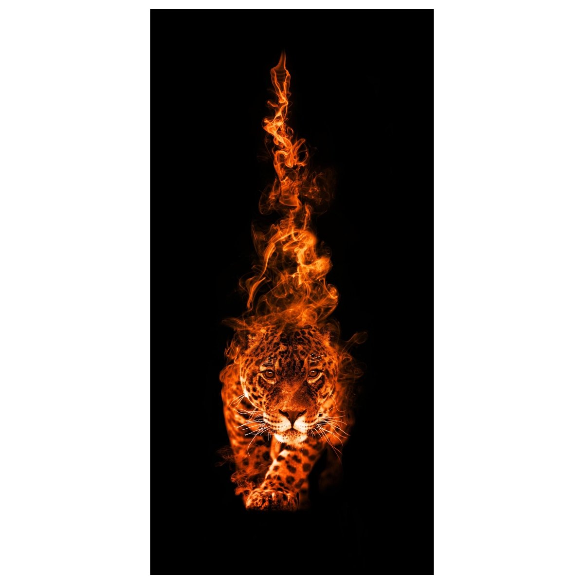 Türtapete Leopard in Flammen, Tier, Fantasy, Feuer M1342 - Bild 2