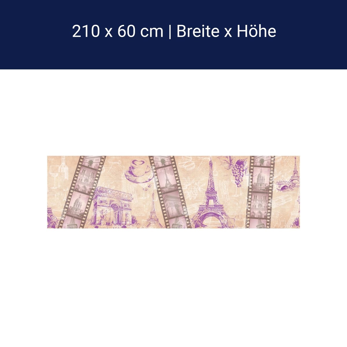 Küchenrückwand Eifelturm arc de triomphe wein kaffee M1345 Küchenrückwand Eifelturm arc de triomphe wein kaffee M1345