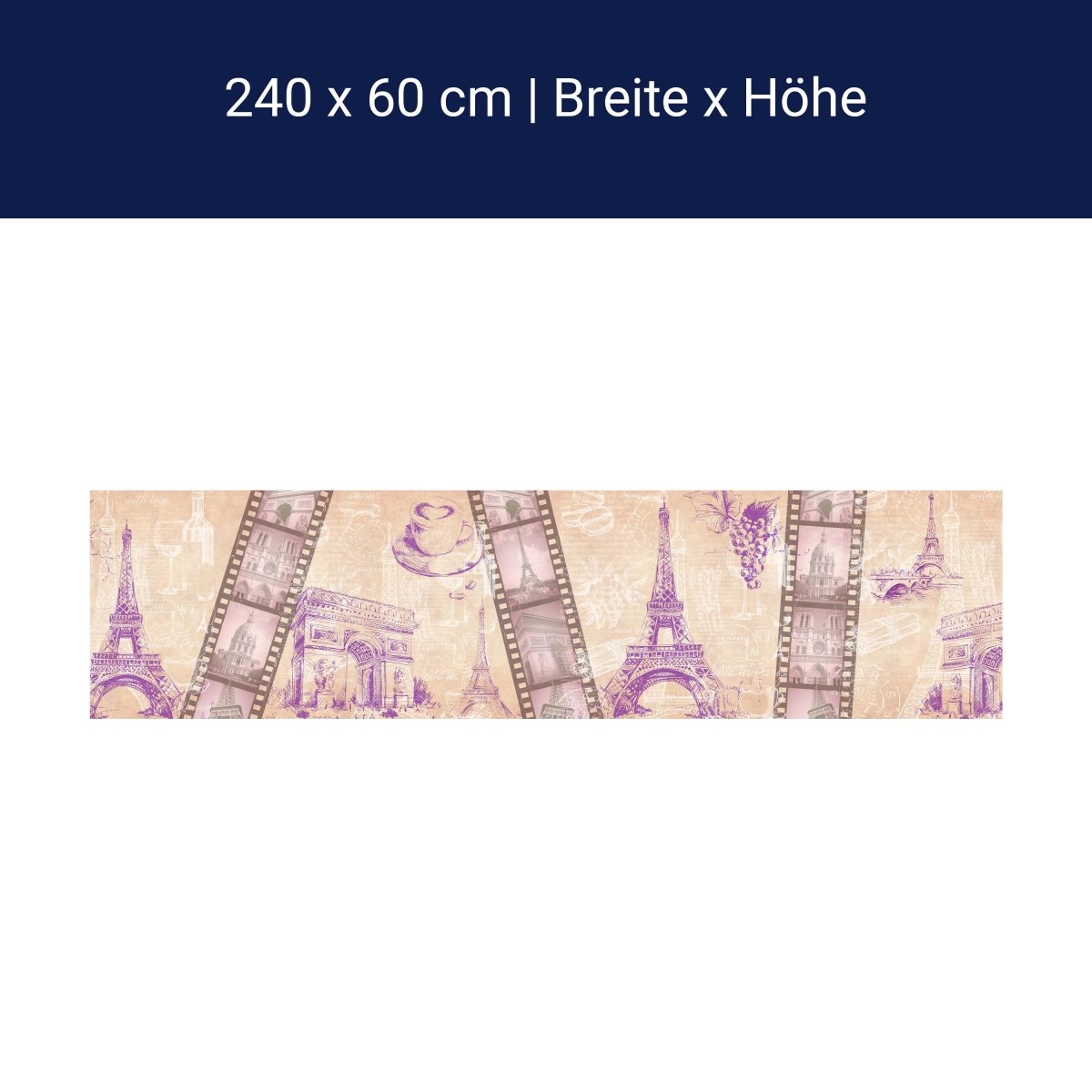 Küchenrückwand Eifelturm arc de triomphe wein kaffee M1345 Küchenrückwand Eifelturm arc de triomphe wein kaffee M1345