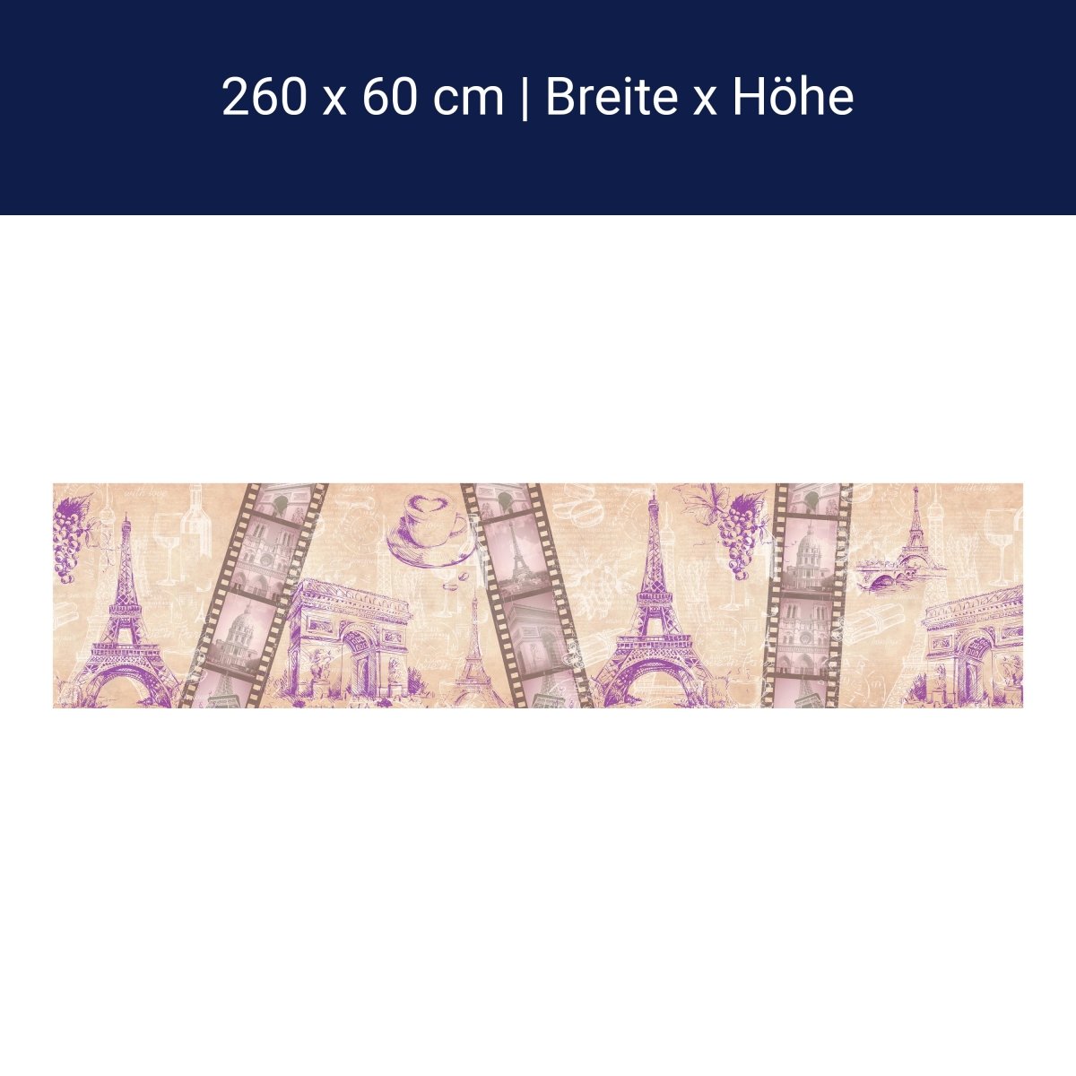 Küchenrückwand Eifelturm arc de triomphe wein kaffee M1345 Küchenrückwand Eifelturm arc de triomphe wein kaffee M1345