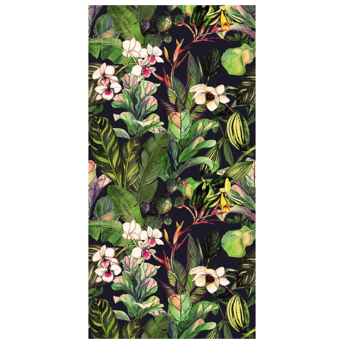 Türtapete Pflanzen Gemälde, Dschungel, Blumen M1347 - Bild 2