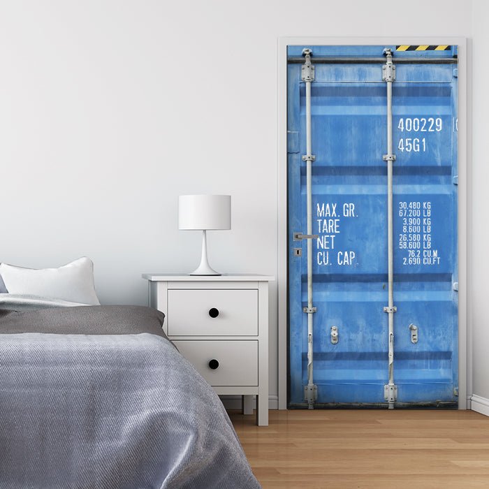 Türtapete Container Tür, Metall, Blau, Nummer M1376 - Bild 1