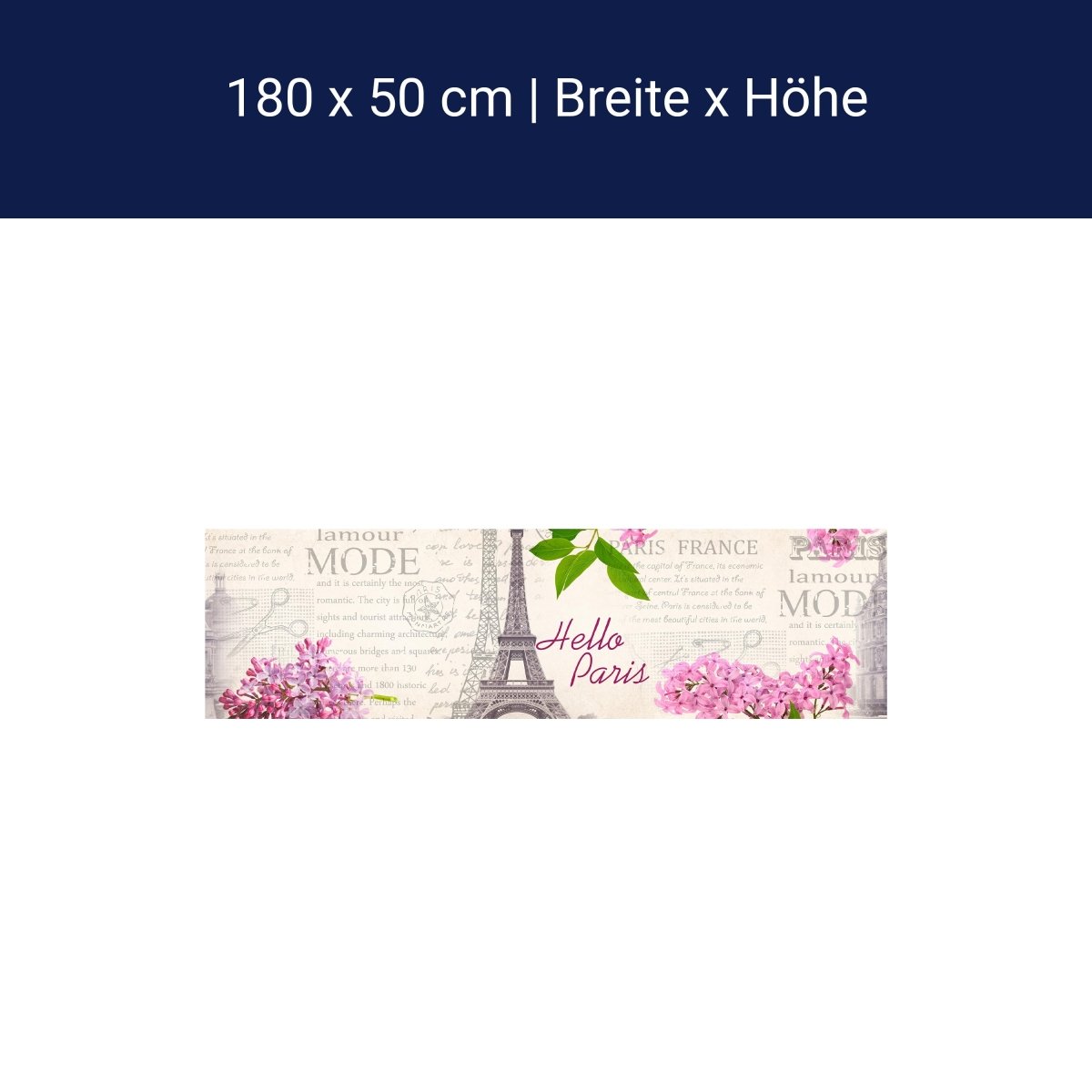 Küchenrückwand Paris Eifelturm Blüten pink rosa text M1389 Küchenrückwand Paris Eifelturm Blüten pink rosa text M1389