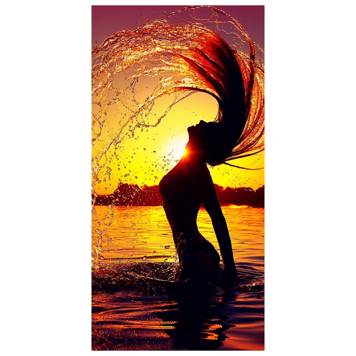 Türtapete Frau Model Sonnenuntergang Meer M1413 - Bild 2