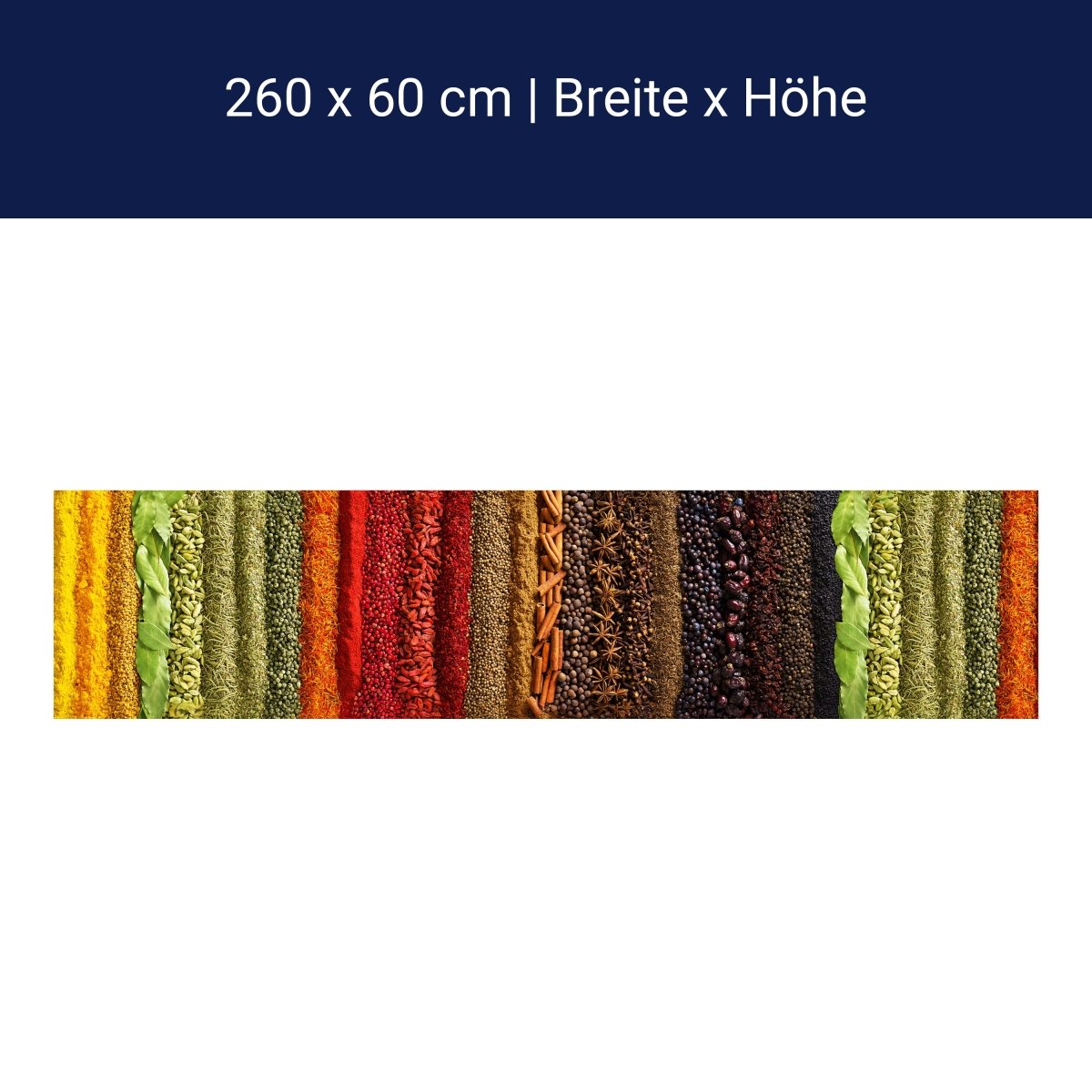 Küchenrückwand bunte Gewürze, Pulver M1435 Küchenrückwand bunte Gewürze, Pulver M1435