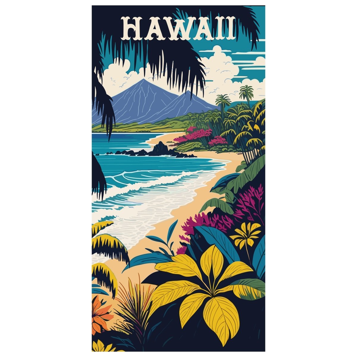 Türtapete Strand, Hawaii, Illustration M1490 - Bild 2