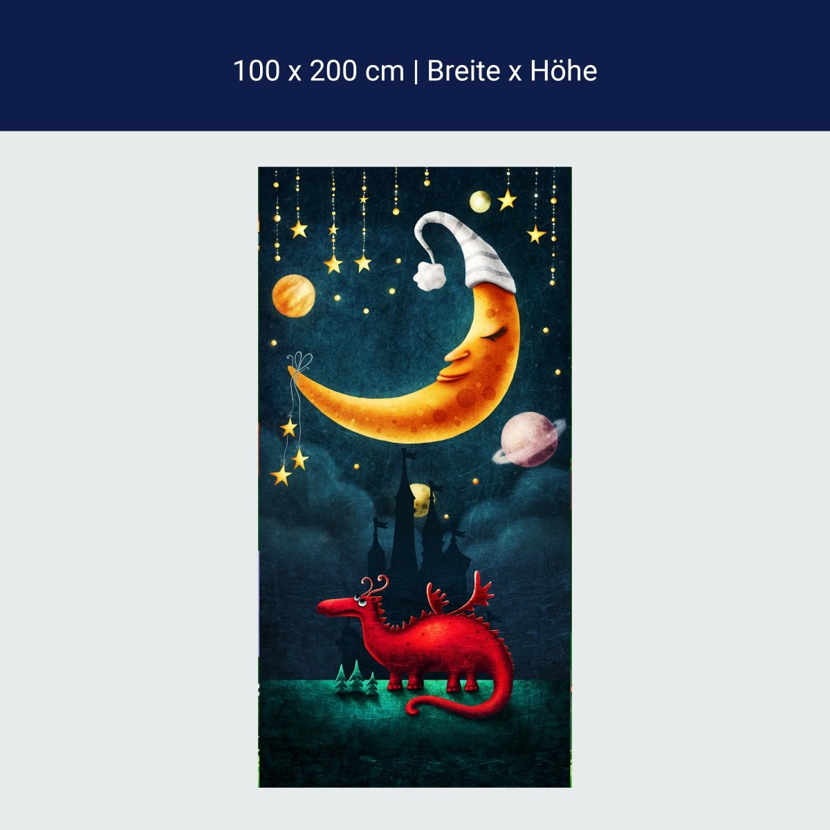Türtapete Drache, Mond, Sterne M1517 Türtapete Drache, Mond, Sterne M1517