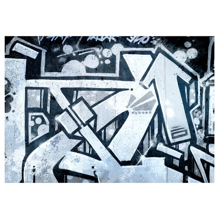 Fototapete Abstrakte Linien Graffiti Blau Grau M4834 - Bild 2