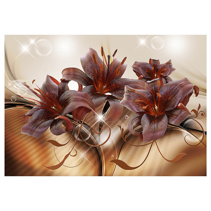 Fototapete dunkelrote Lilie Blütenzweig M6265 - Bild 2