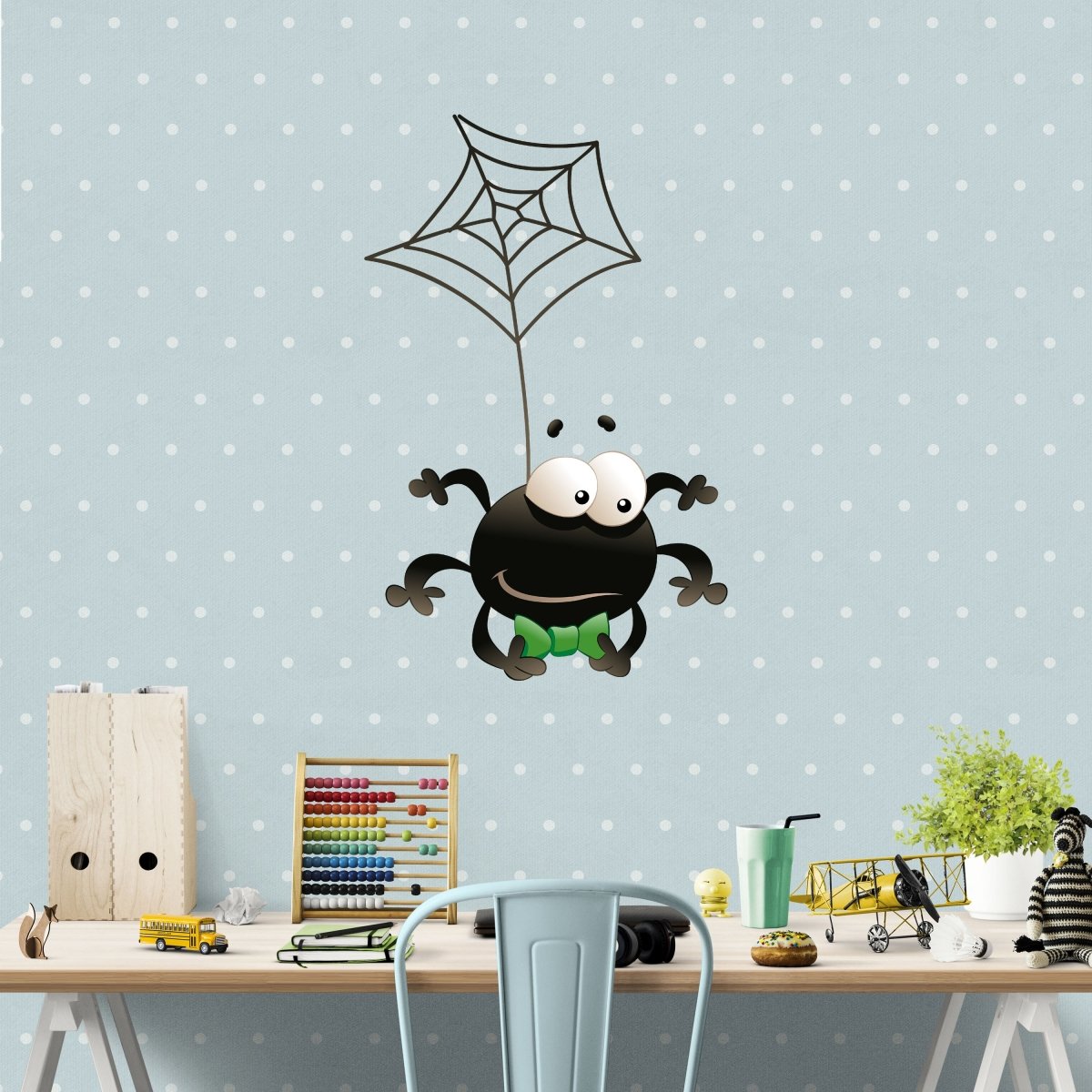 Wandsticker Spinne mit Fliege, Spinnennetz, Kinder WS00000023 - Bild 5