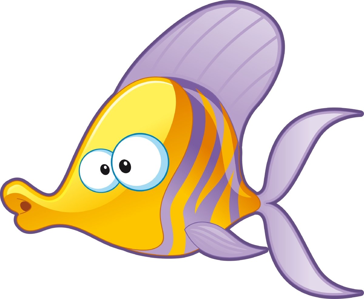 Wandsticker Fisch in Lila & Gelb, Unterwasser, Kind WS00000029 - Bild 4