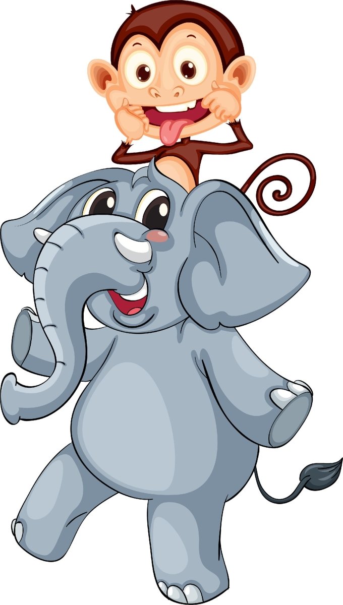 Wandsticker Elefant & Affe, Freunde, Tiere, Lustig WS00000082 - Bild 4