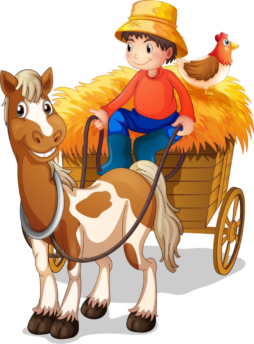 Wandsticker Junge auf Pferdekutsche, Pferd WS00000161 - Bild 4