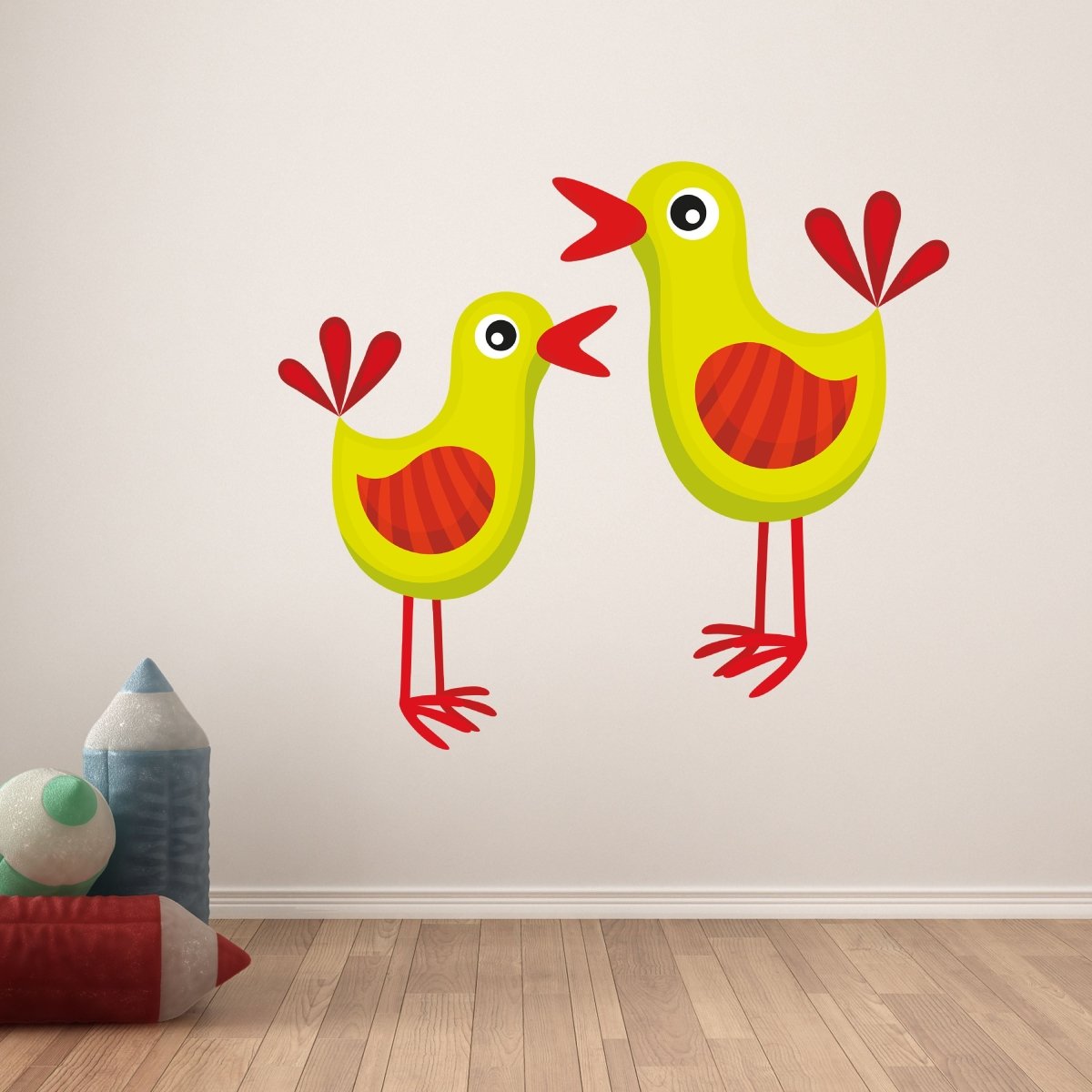 Wandsticker 2 Vögel, Rot & Grün, Tiere, Vogel, Tier WS00000184 - Bild 6