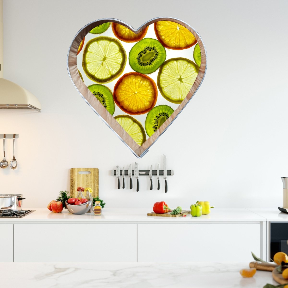 Wandsticker Kiwi, Zitrone, Orange, Herz, Liebe, Obst WS00000207 - Bild 1