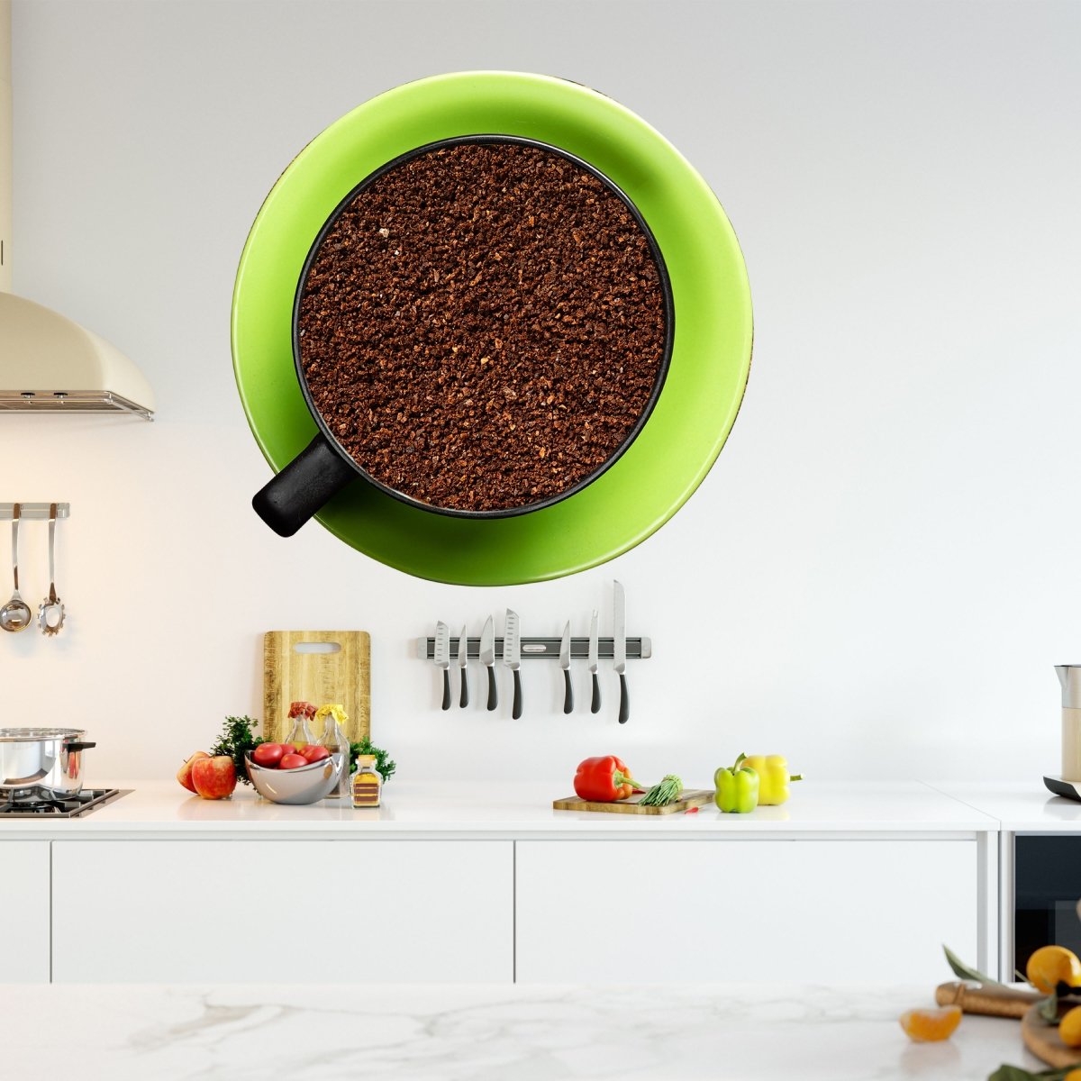 Wandsticker gemahlener Kaffee in Tasse, Untertasse WS00000219 - Bild 1