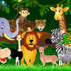 Papiers peints chambre d'enfant animaux de la jungle M0002