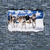 Wall mural 3D Sled Dogs in Speed ​​Racing M0623