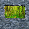 Wall mural 3D path in the forest - rough stone wall M0628