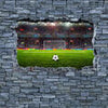 Fototapete 3D Fußballfeld - grobe Steinmauer M0640