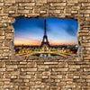 Wall mural 3D Eiffel Tower at night France - stone wall M0652