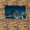 Wall mural 3D New York City by night - stone wall M0653