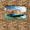 Poster XXL 3D gondoles Venise - mur de pierre M0655