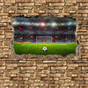 Fototapete 3D Fußballfeld - Steinmauer M0669