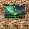 Fototapete 3D Optik - Aurora Borealis Tromsö - Steinmauer M0675