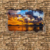 Papier peint photo optique 3D - coucher de soleil - mur de pierre M0678