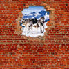 Wall Mural Sled Dogs in Racing - Red Brick M0685