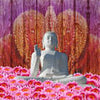 Wall Mural White Seated Buddha Statue M0688