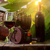 Fototapete Flasche und Glas mit Rotwein M0831