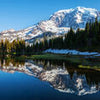 Peinture murale Forêt avec lac sur un paysage de montagne M0880