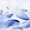 Peinture murale Papillon plumes bleues M1148