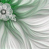Papiers peints perles fleur verte M1199
