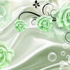 Wall mural green flowers cloth M1208
