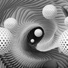 Wall Mural balls 3D effect black and white M1264