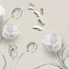 Wall Mural White Tulips Ornaments M1279