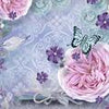 Papier peint Roses Papillons Bleu M1305