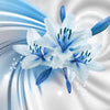 Peinture murale Fleurs de lys bleu clair M1320