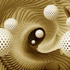 Wall Mural 3D Effect Spheres Yellow M1333