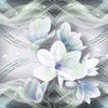 Papier peint Ornements de magnolia bleu M1397