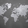 Wall Mural Metallic World Map M1442