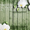 Wall mural green wood white orchid M1568