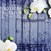 Wall Mural Blue wood white orchid M1570