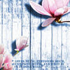 Fototapete Blau Holz rosa Blüten M1572