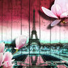 Papier Peint Fleurs Bois Paris Rouge M1585