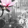 Fototapete Vintage Blüten New York Grau M1617